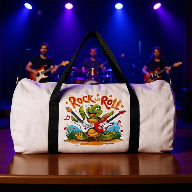 Bolso De Deporte Grande Groovy Turtle Rockstar Rock And Roll (Subido por el creador)