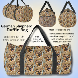 Bolso De Deporte Grande GSD Perros de pastor alemanes en Brown