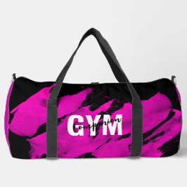 Bolso De Deporte Grande Gym Companion Brushy Negro Rosa