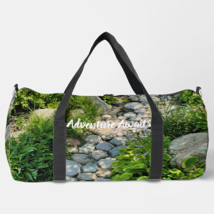 Bolso De Deporte Grande Hermosa escena forestal soleado camino de piedra