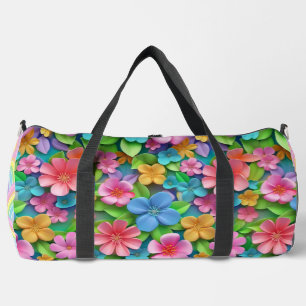 Bolso De Deporte Grande Hermoso diseño doble de floral suave y arcoiris