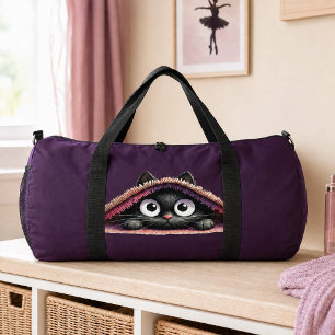 Bolso De Deporte Grande Hermoso gatito lindo con monograma personalizado e
