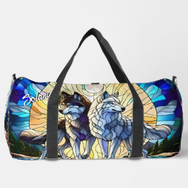 Bolso De Deporte Grande Hermoso Wolf Pair