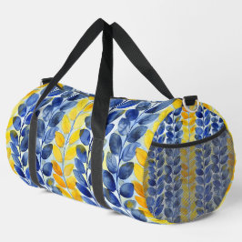 Bolso De Deporte Grande Hojas amarillas y azules