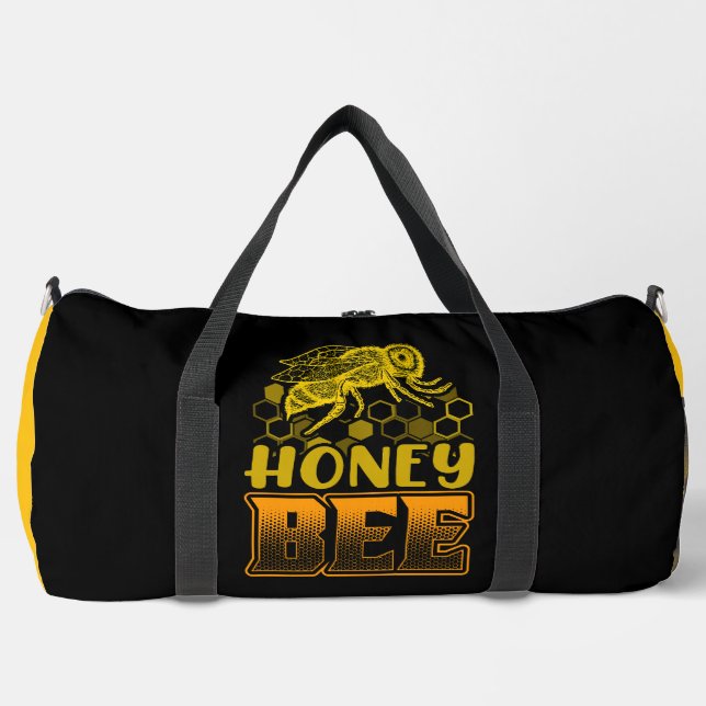 Bolso De Deporte Grande Honey Bee Honeycomb Graphic (Anverso)