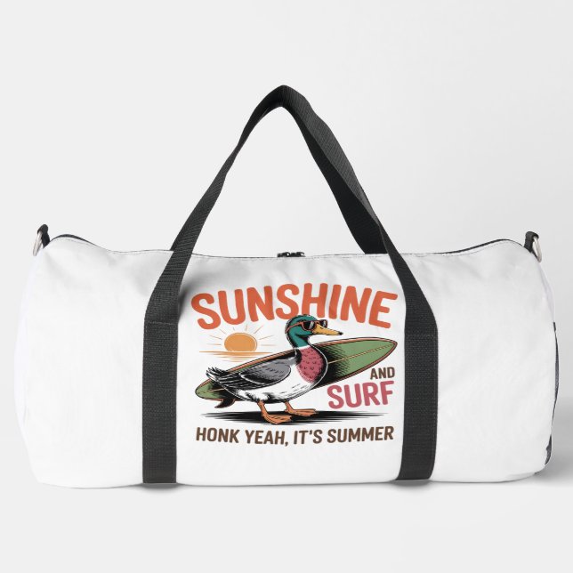 Bolso De Deporte Grande Honk Yeah, It's Summer" - Surfer Duck  (Anverso)