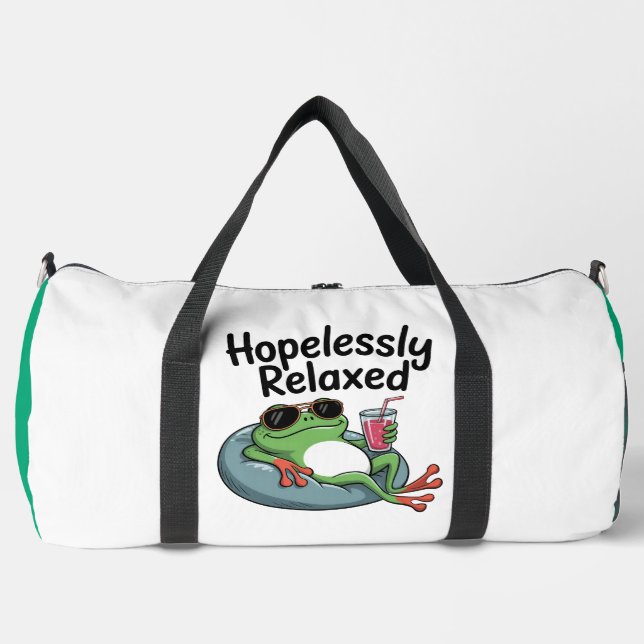 Bolso De Deporte Grande Hopelessly Relaxed Frog Chilling Out (Anverso)