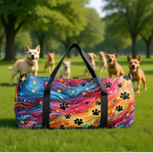 Bolso De Deporte Grande Huella de garra cósmica giratoria
