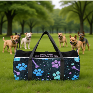 Bolso De Deporte Grande Huesos Estrellados Huella de Pata Monograma Person