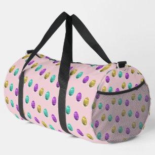 Bolso De Deporte Grande Huevos decorativos de Pascua en rosa