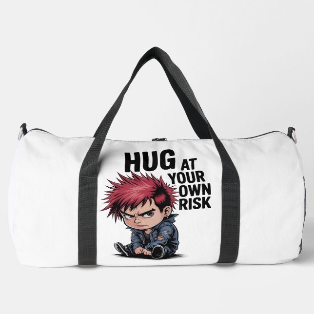 Bolso De Deporte Grande Hug At Your Own Risk (Anverso)