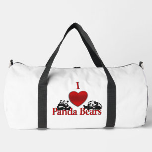 Bolso De Deporte Grande I Heart Panda Bears Fun