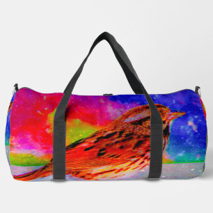 Bolso De Deporte Grande Impresión artística de ensueño de aves cósmicas"