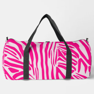 Bolso De Deporte Grande Impresión de cebra rosa