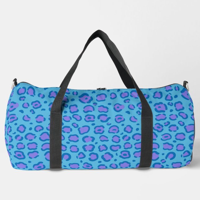 Bolso De Deporte Grande Impresión de leopardo azul (Anverso)