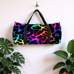 Bolso De Deporte Grande Impresión de leopardo de pelaje cromático
