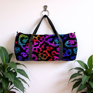 Bolso De Deporte Grande Impresión de leopardo moteado vívido
