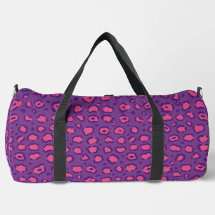 Bolso De Deporte Grande Impresión de leopardo púrpura