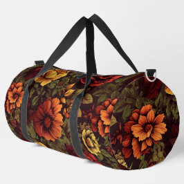 Bolso De Deporte Grande Impresión floral vintage en color de roya