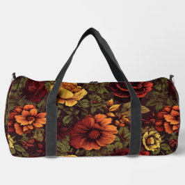 Bolso De Deporte Grande Impresión floral vintage en color de roya