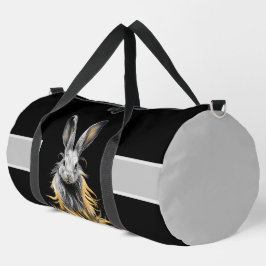Bolso De Deporte Grande Impresionante conejo gris en llamas