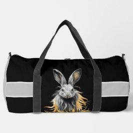 Bolso De Deporte Grande Impresionante conejo gris en llamas