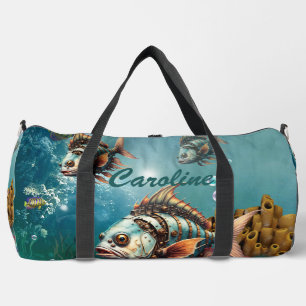 Bolso De Deporte Grande Impresionante pez de punta de vapor de fantasía