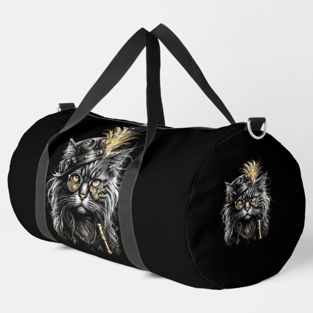 Bolso De Deporte Grande Increíble gato steampunk  (Esquina izquierda)