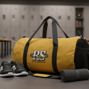 Bolso De Deporte Grande Iniciales de Monograma de Órbita Negra ID1331