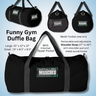 Bolso De Deporte Grande Instalando músculos, divertido gimnasio sarcástico