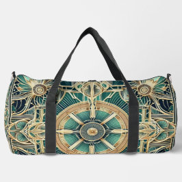 BOLSO DE DEPORTE GRANDE INTRICAR PATRONES VERDES Y ORÍGENES DE ARTE DECO