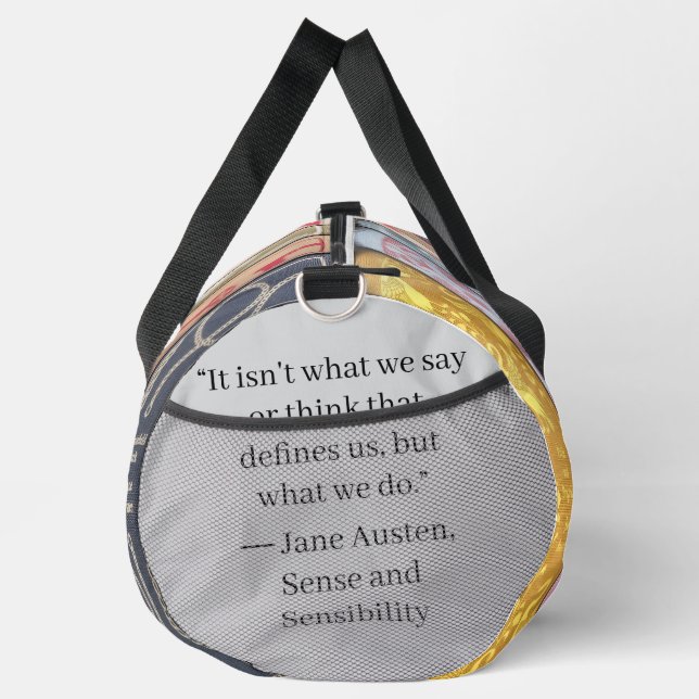 Bolso De Deporte Grande Jane Austen Books + Quote (gray) (Derecha)