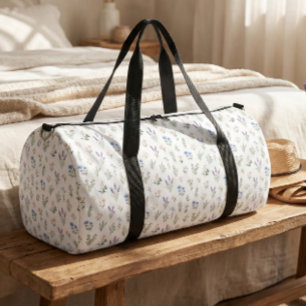 Bolso De Deporte Grande Jardín Botánico Flor de Lavanda Azul Boho 