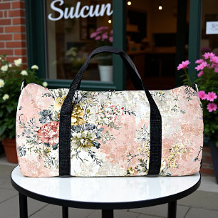 Bolso De Deporte Grande Jardín de Rosas Florales Desgastados