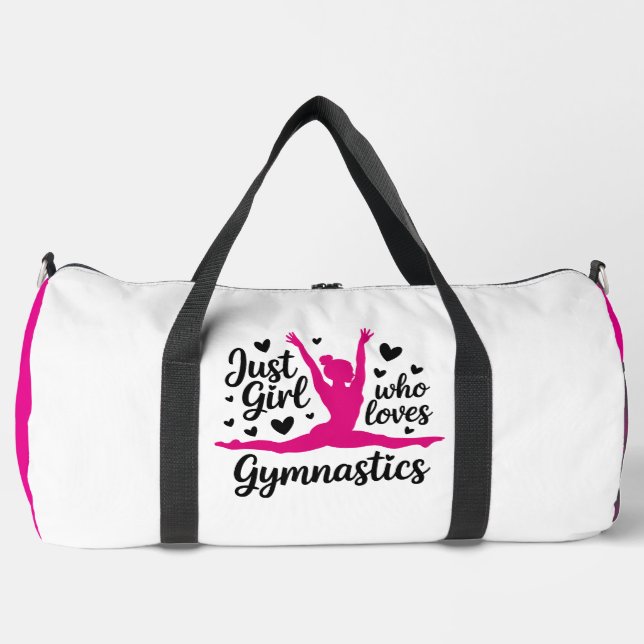 Bolso De Deporte Grande Just Girl Loves Gymnastics Hearts (Anverso)