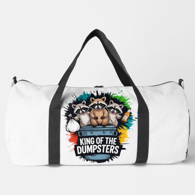 Bolso De Deporte Grande King Dumpsters Raccoon Splatter  (Anverso)