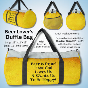 Bolso De Deporte Grande La cerveza es prueba de que Dios nos ama y quiere