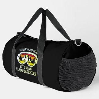 Bolso De Deporte Grande La escuela es importante, el esquí es importante