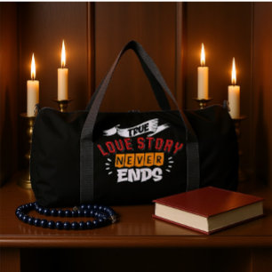Bolso De Deporte Grande La historia de amor verdadero nunca termina