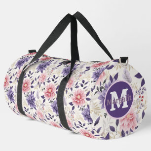 Bolso De Deporte Grande Lavender Purple Pink Floral Grande