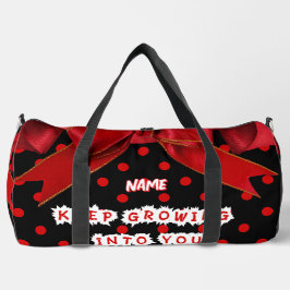 Bolso De Deporte Grande Lazo espiral personalizado de lunares rojos