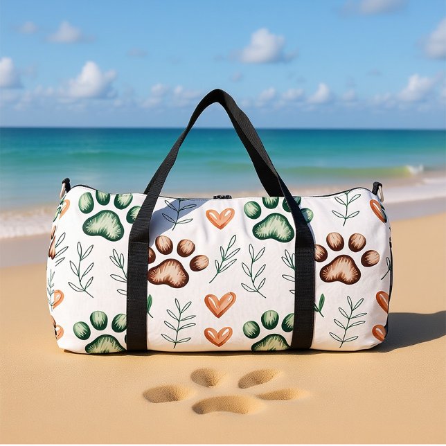 Bolso De Deporte Grande Leafy Paw Print Pet Travel  (Subido por el creador)