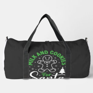 Bolso De Deporte Grande Leche y Galletas de Navidad para Santa