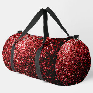 Bolso De Deporte Grande Lentejuelas falsas rojas oscuras brillan bling