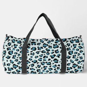 Bolso De Deporte Grande Leopard Print, Leopard Spots, Blue Leopard
