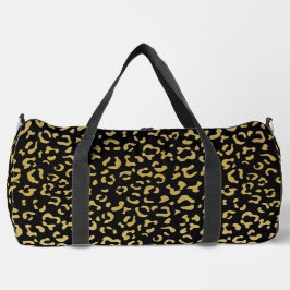 Bolso De Deporte Grande Leopardo de oro, Purpurina de oro, patrón de leopa