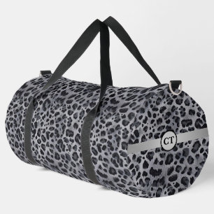 Bolso De Deporte Grande Leopardo gris y negro salvaje personalizado