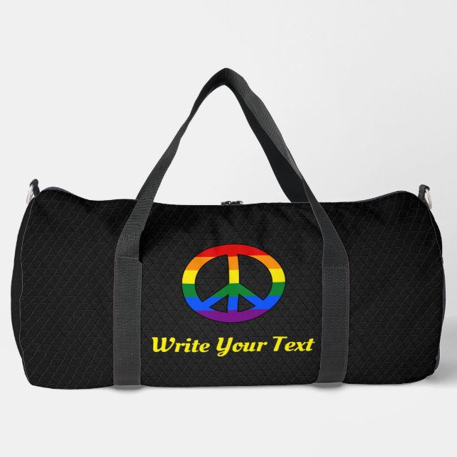 Bolso De Deporte Grande LGBT flag peace sign  (Anverso)