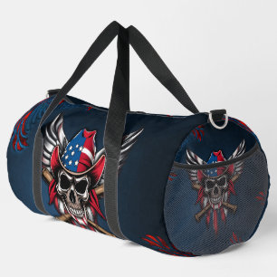 Bolso De Deporte Grande Libertad salvaje, cráneo americano con bates de bé