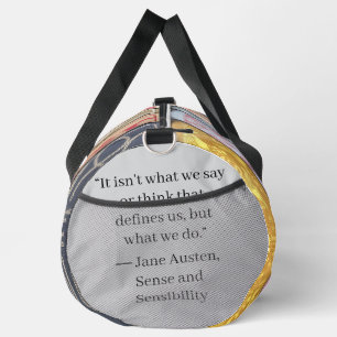 Bolso De Deporte Grande Libros de Jane Austen + Cita (gris)